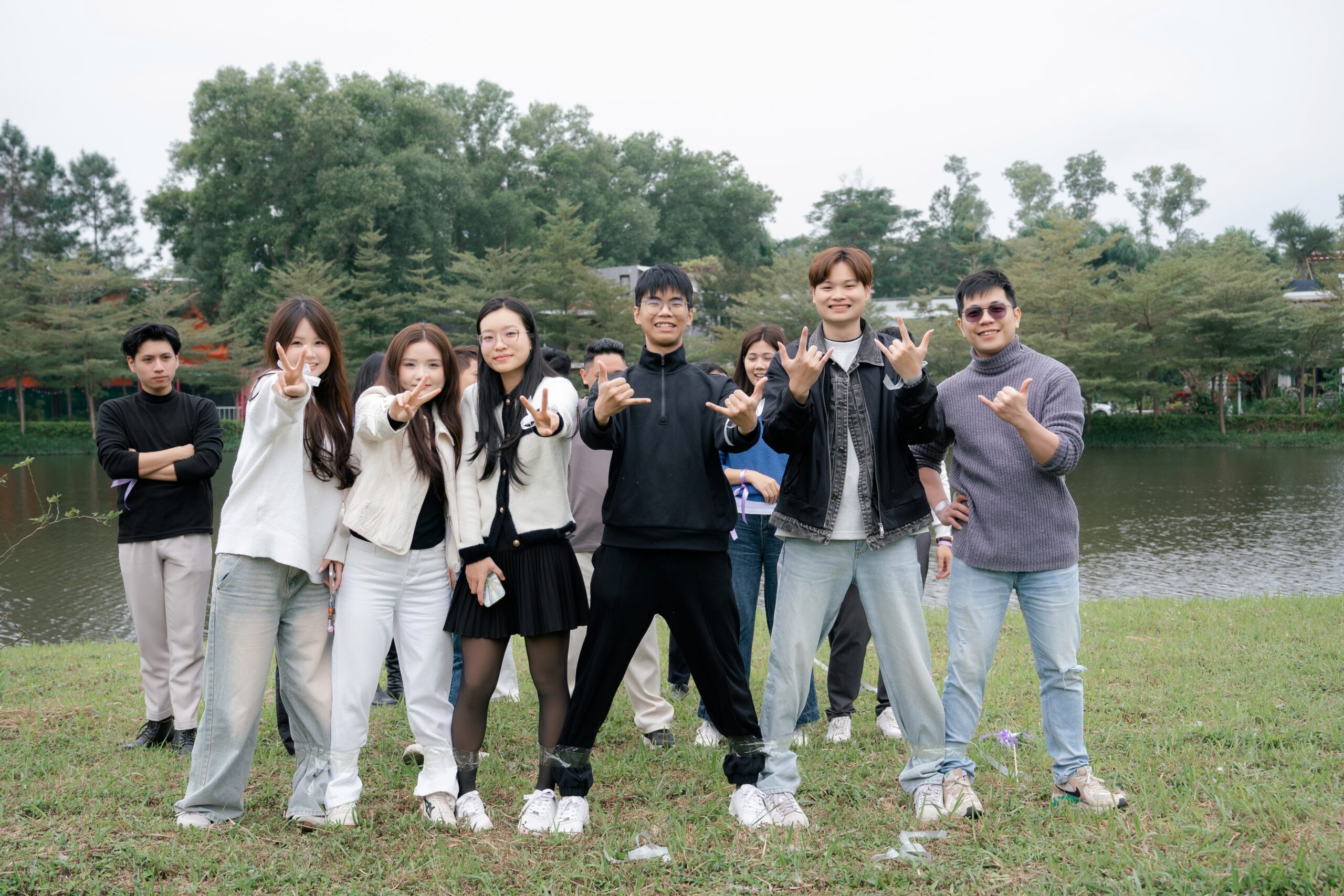 Infinilab team outdoors together