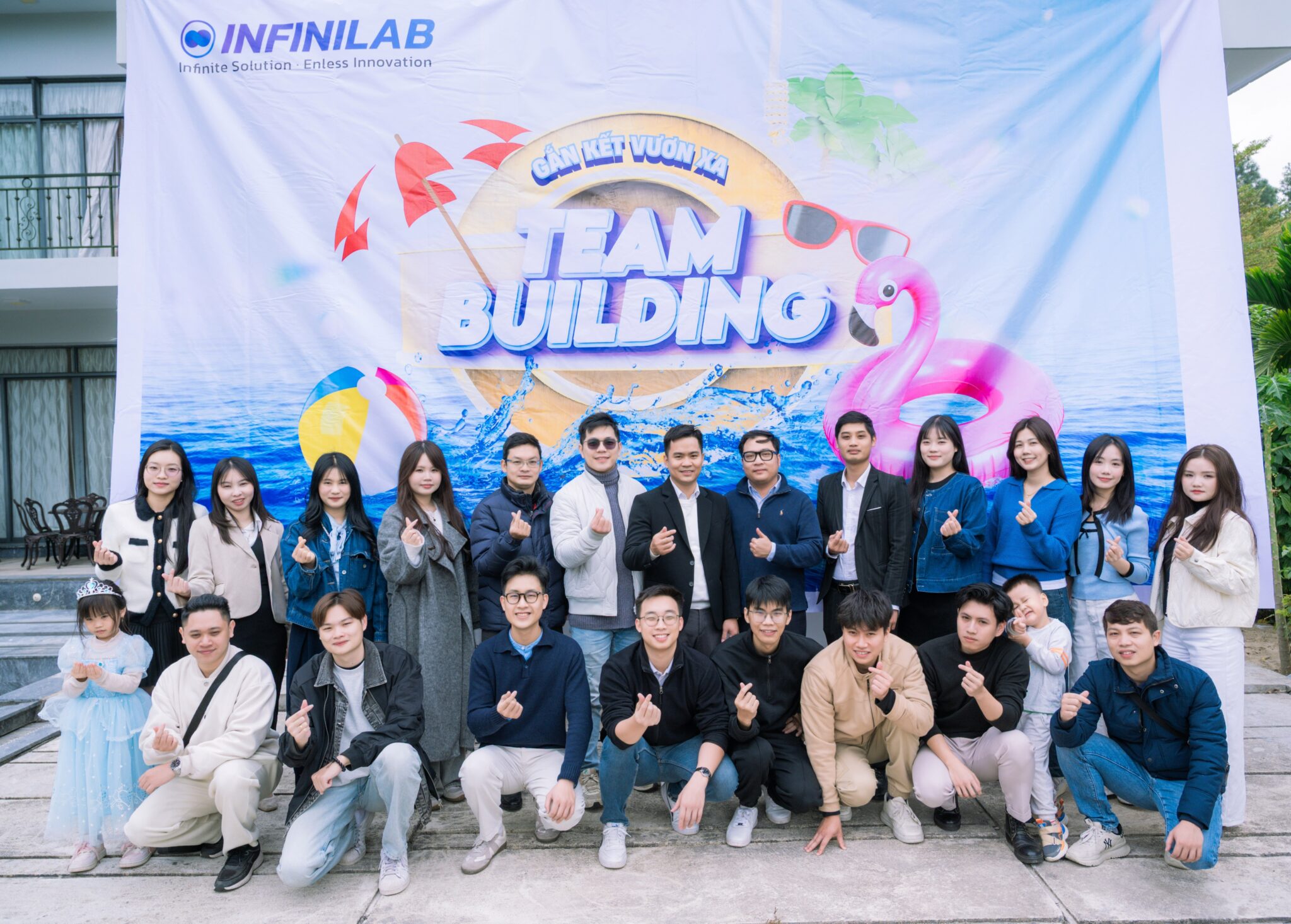 Infinilab team building day at the beach